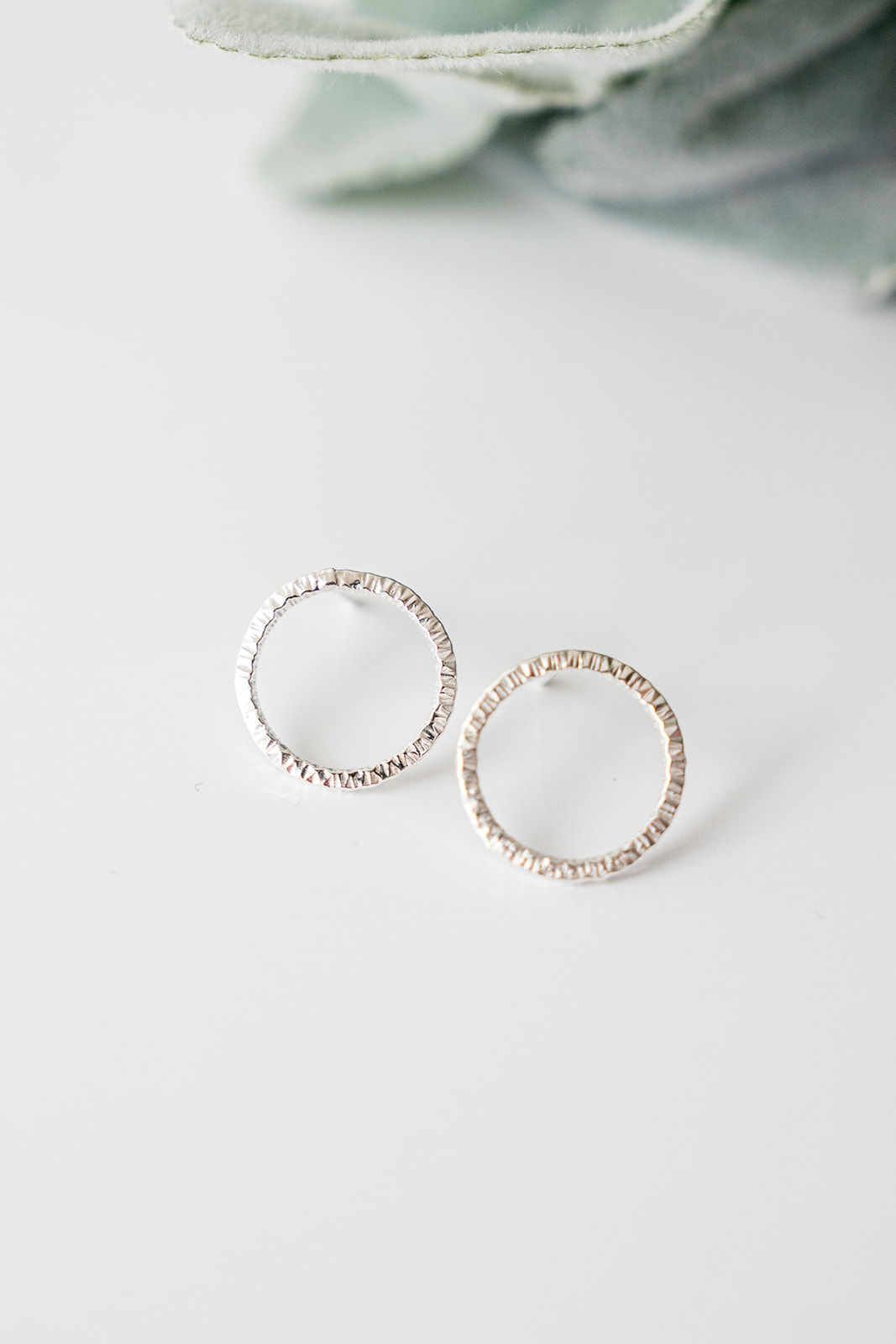 circle stud earrings