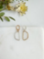 mixed metal abstract dangle earrings