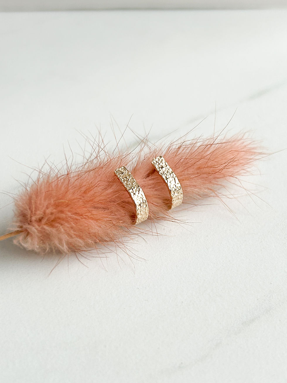 Thumbnail: goldfilled textured huggie earrings