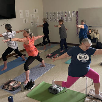 A yoga class for seniors.