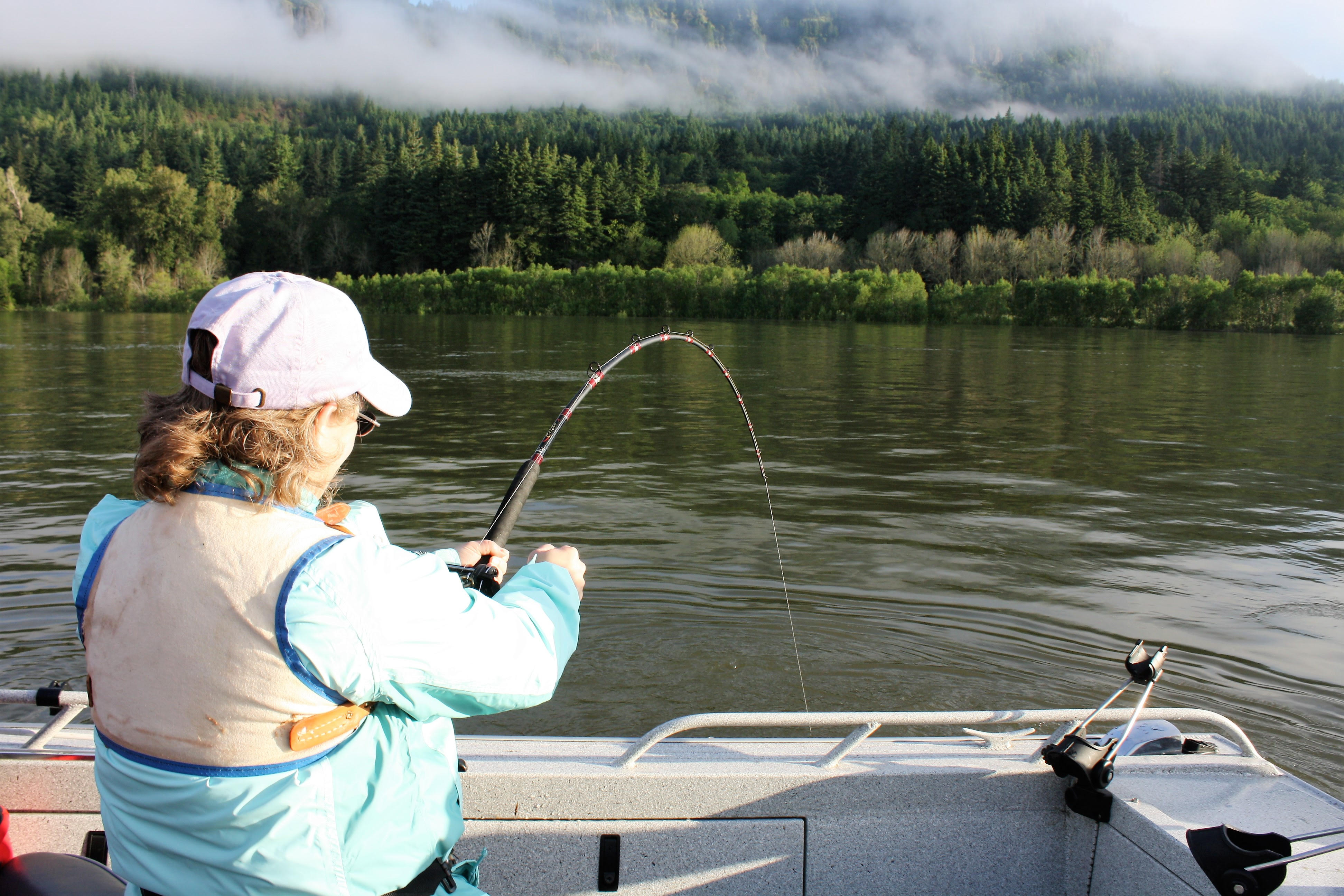 Tip is down and Maggie has a fish on.jpg