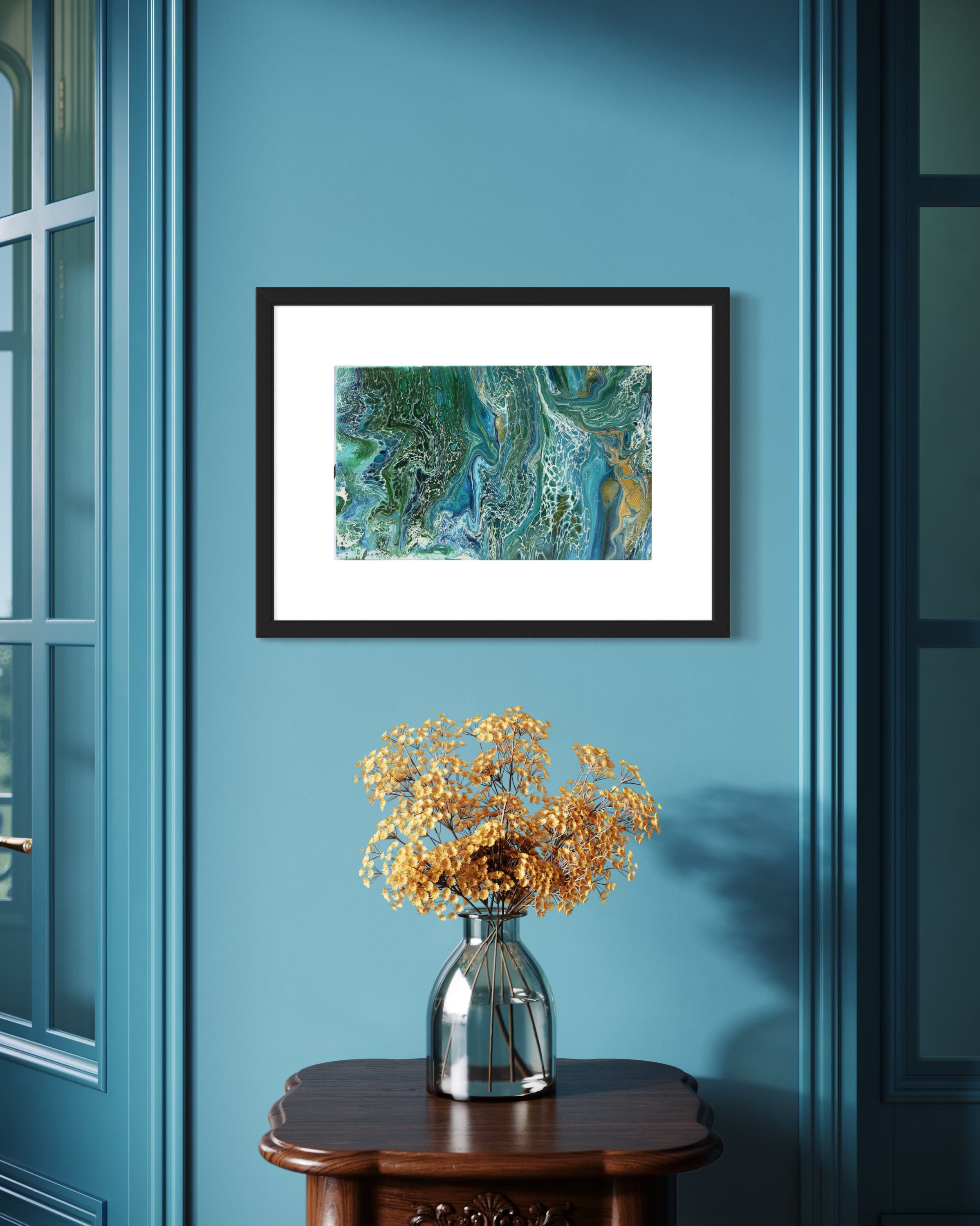 Rivers of Azure - Blue Abstract Water Painting by Polish Artist Kasia Bialek - Serene Contemporary Art UK