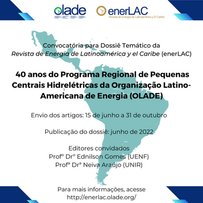 Chamada para dossiê “40 años del Programa Regional de Pequeñas Centrales Hidroeléctricas de OLADE"