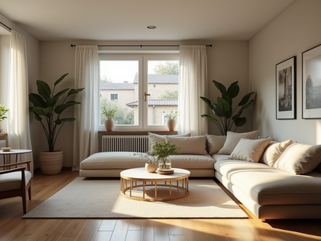 Living room set in neutral colors