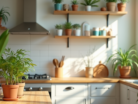 Bright White Kitchen with lots of plants