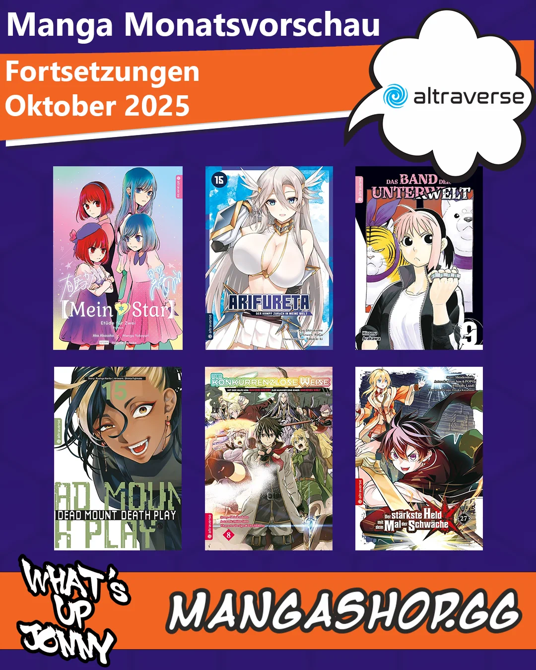Manga Monatsübersicht Oktober 2025