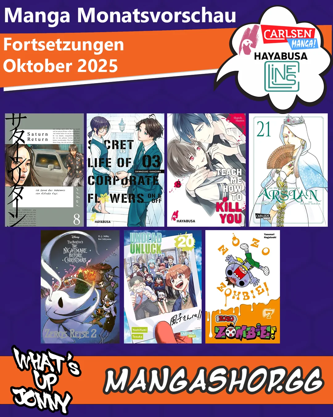 Manga Monatsübersicht Oktober 2025