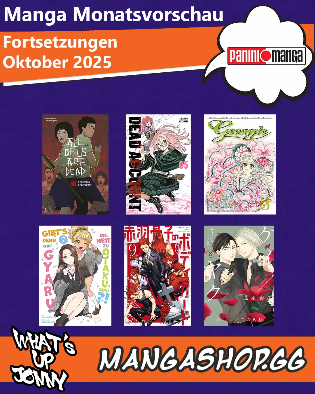 Manga Monatsübersicht Oktober 2025