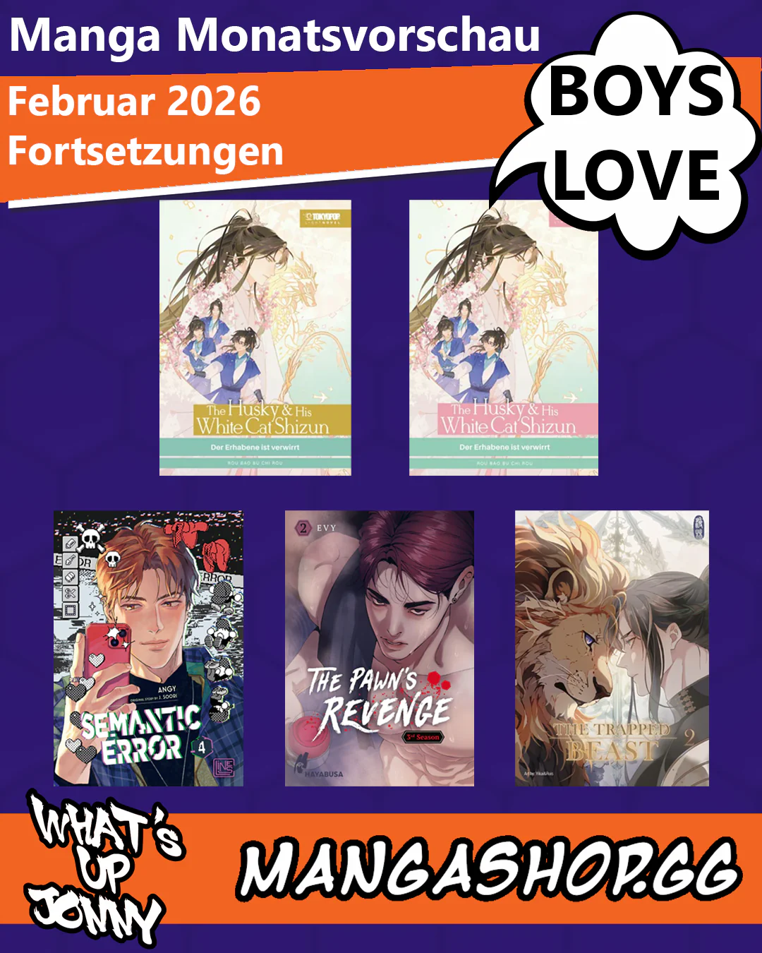Boys Love Edition - Februar Manga Monatsvorschau 2026!