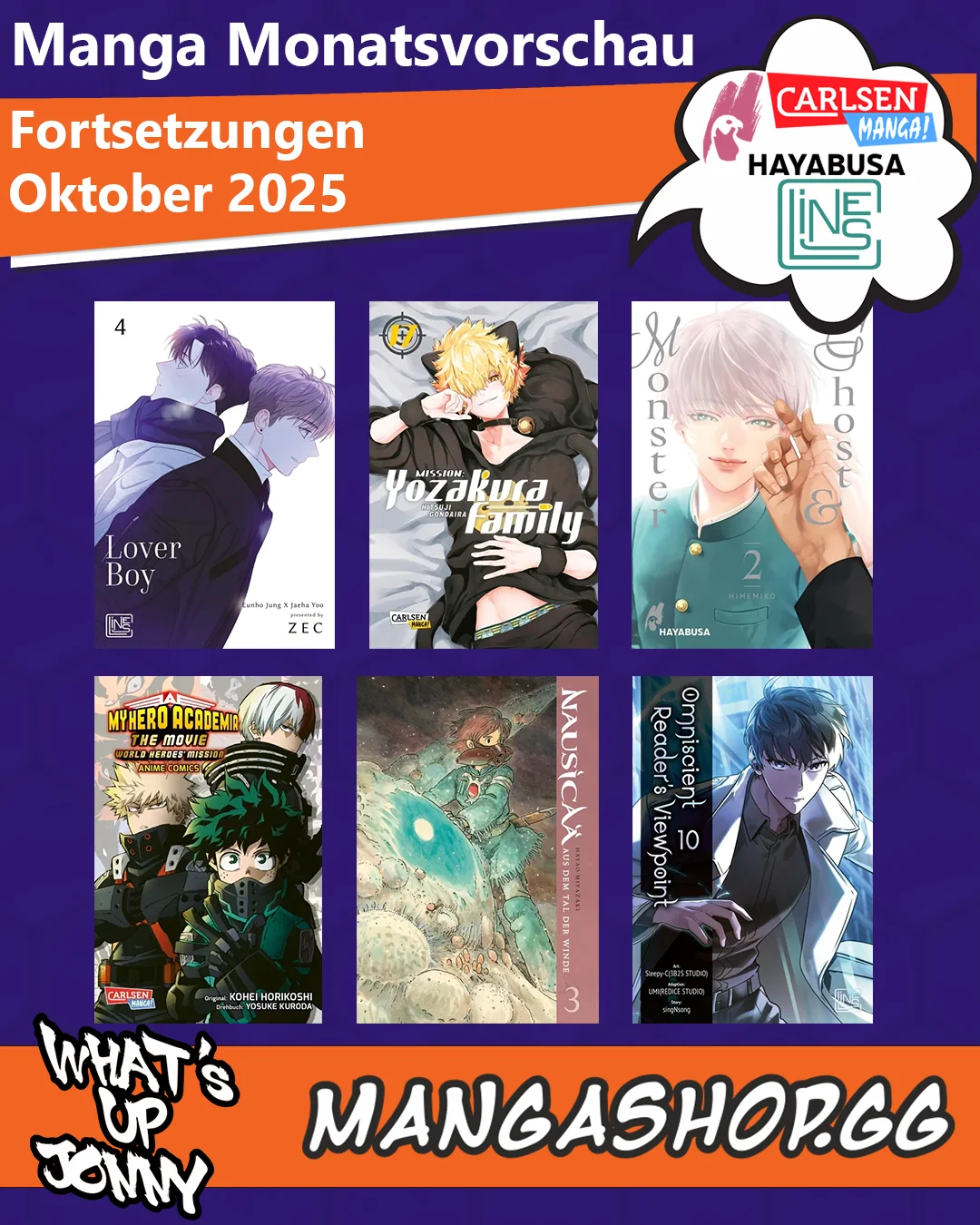 Manga Monatsübersicht Oktober 2025