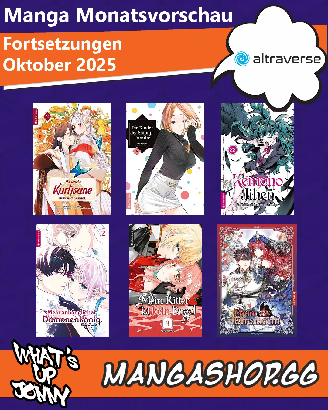 Manga Monatsübersicht Oktober 2025