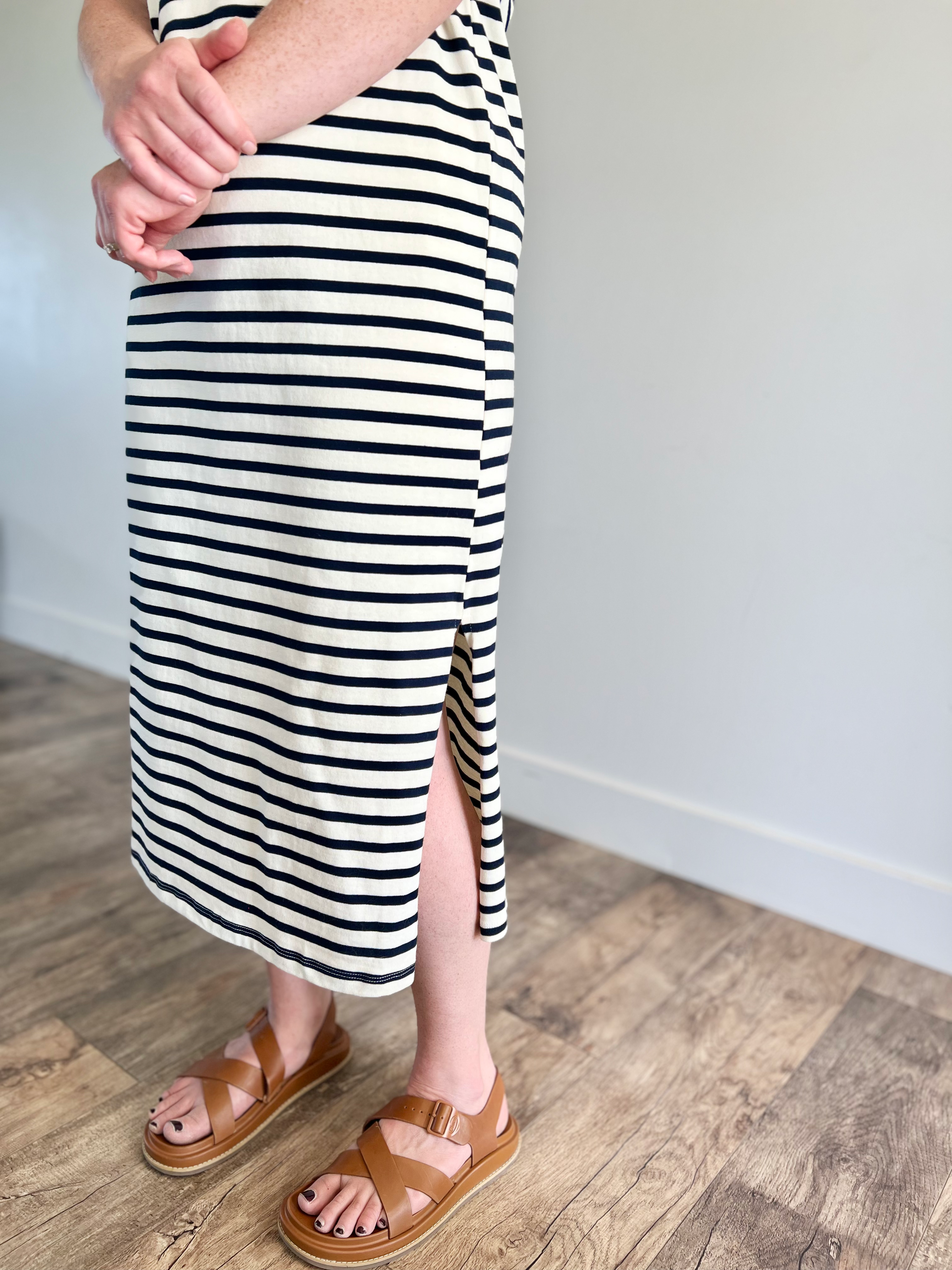 The Mona Comfy Striped Striped T Shirt Dress