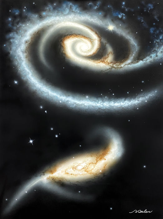 space work, painting of the cosmos, galaxy art, astronomical painting, modern Quebec painter