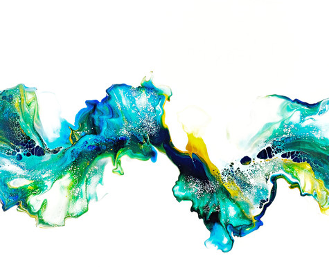 Oeuvre abstraite fluide de l'artiste peintre Mélyna Leclerc