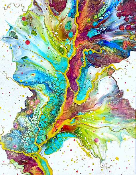 oeuvre colorée abstraite moderne de peintre quebecois