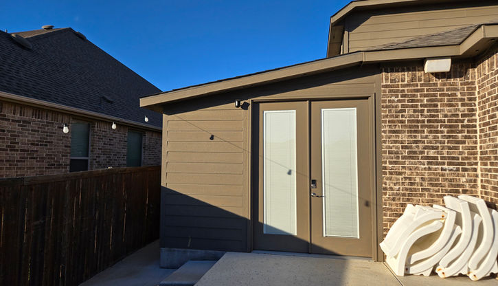 This poolside outdoor bathroom addition offers convenience and style, featuring modern fixtures and a sleek design. Perfect for guests and family, it enhances your outdoor space with functionality and comfort while keeping wet footprints outside your home.