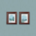 Thumbnail: two art prints featuring a white background and an arch shape filled with mountain and wildflower scenery a digital art illustration not ai generated. Mocked up in wood frames against a sage colored wall. 