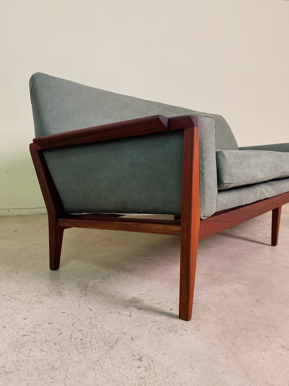 Thumbnail: Mid-century 3-seater sofa in muted green