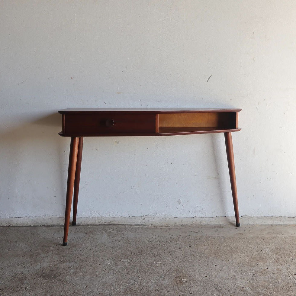 Mid-Century solid mahogany console table