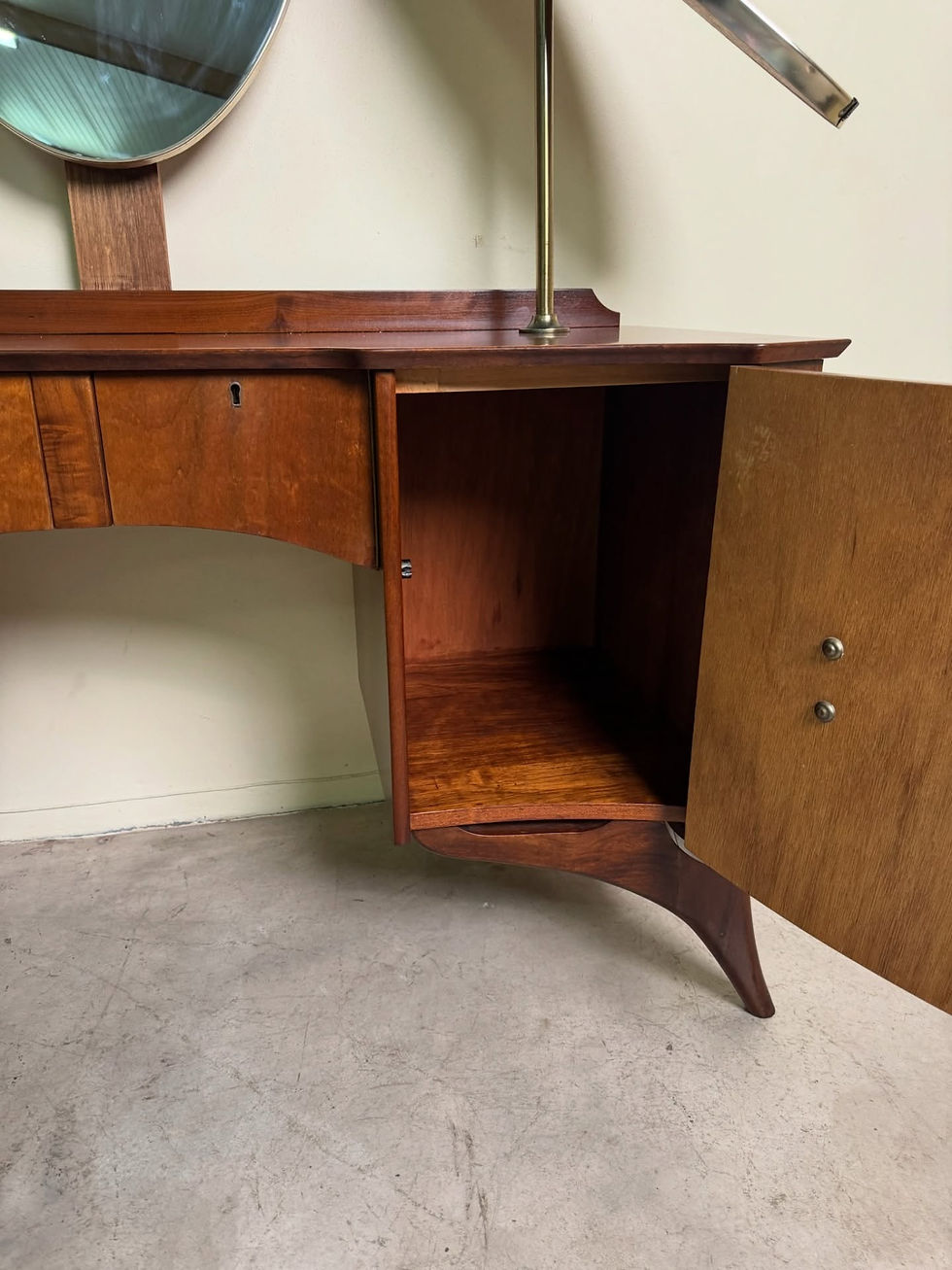 Thumbnail: Mid-century Frystark dressing table with three tilting mirrors