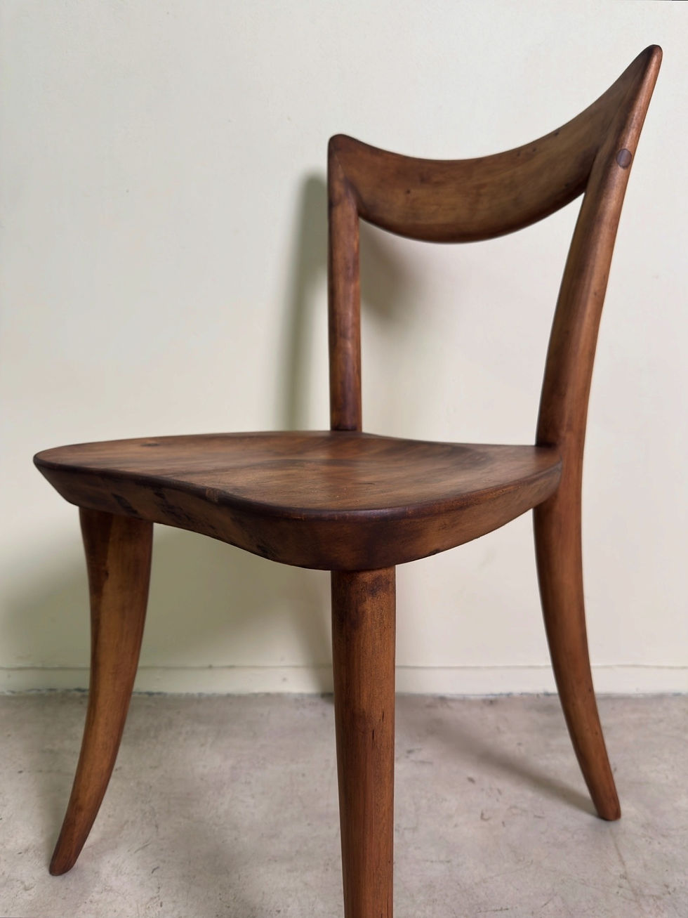 Thumbnail: 4 x Mid-century solid wood dining chairs