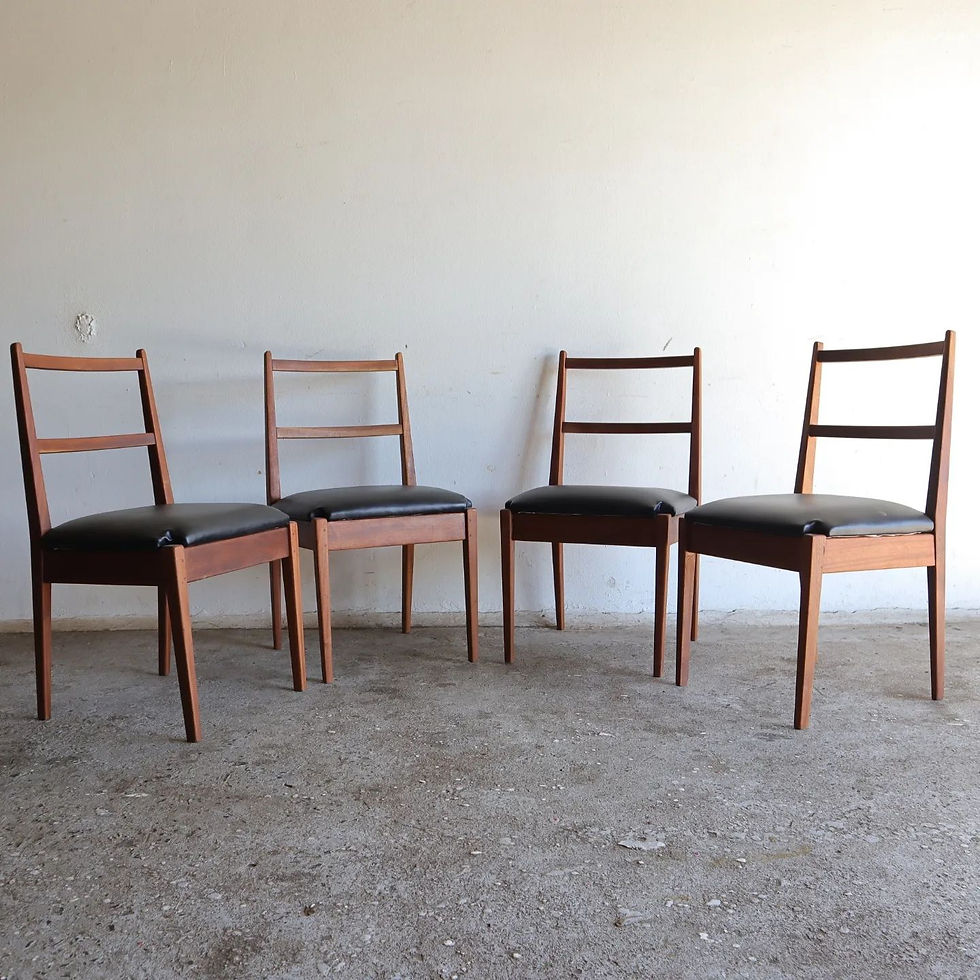 4 Mid-Century teak dining room chairs