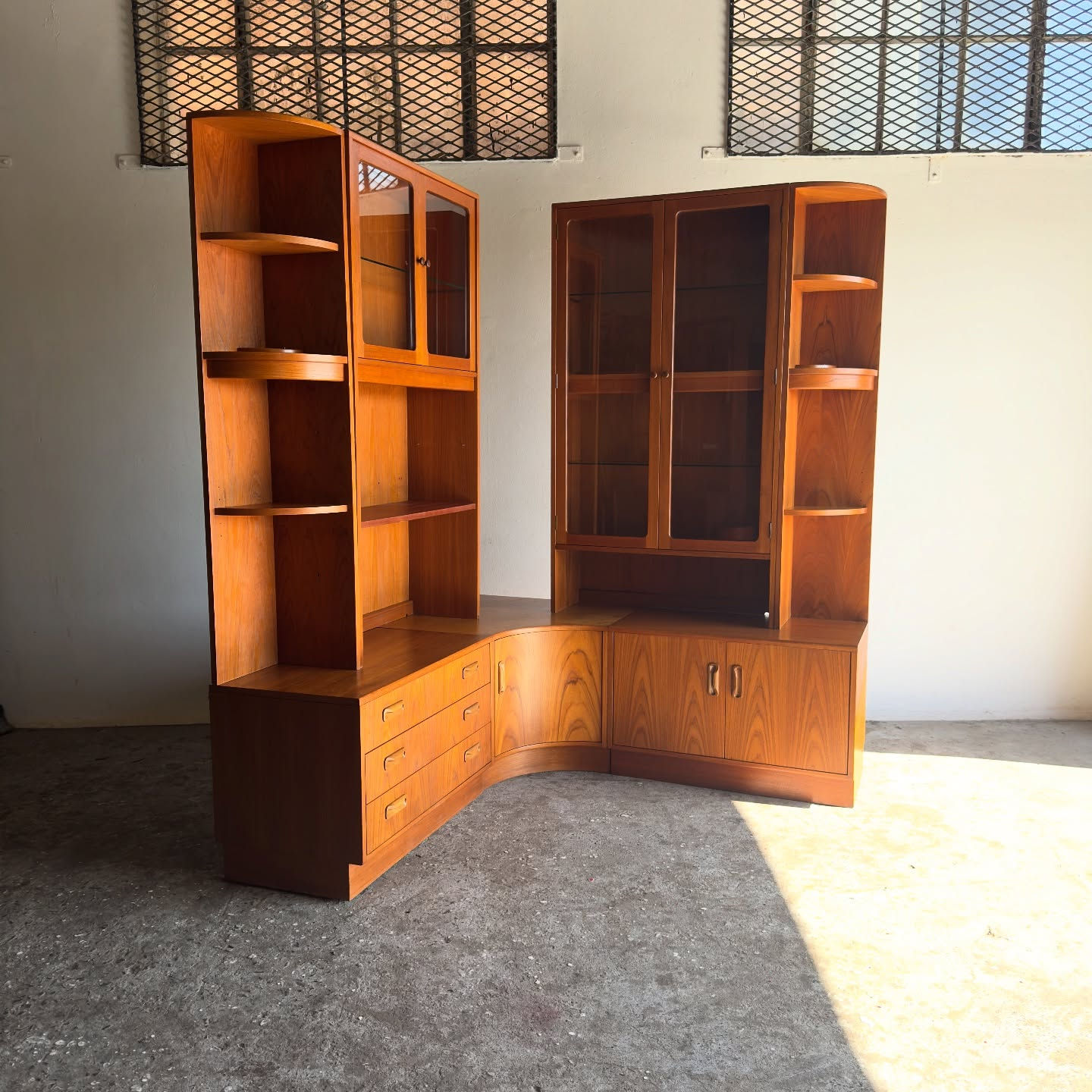 Mid-century G-Plan corner wall unit