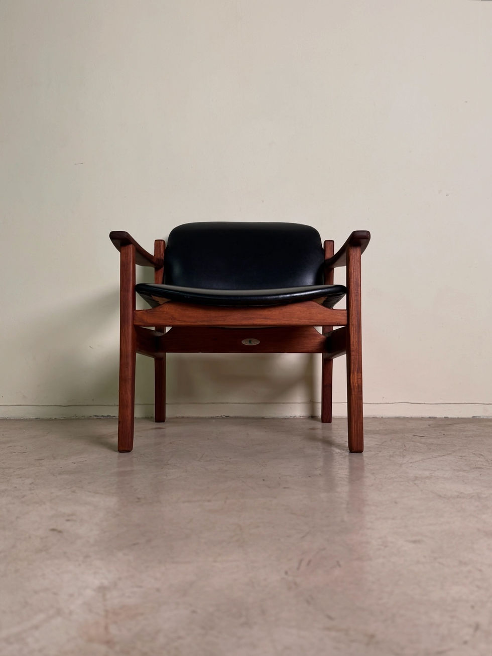 Thumbnail: Mid-century John Tabraham armchair with black seat