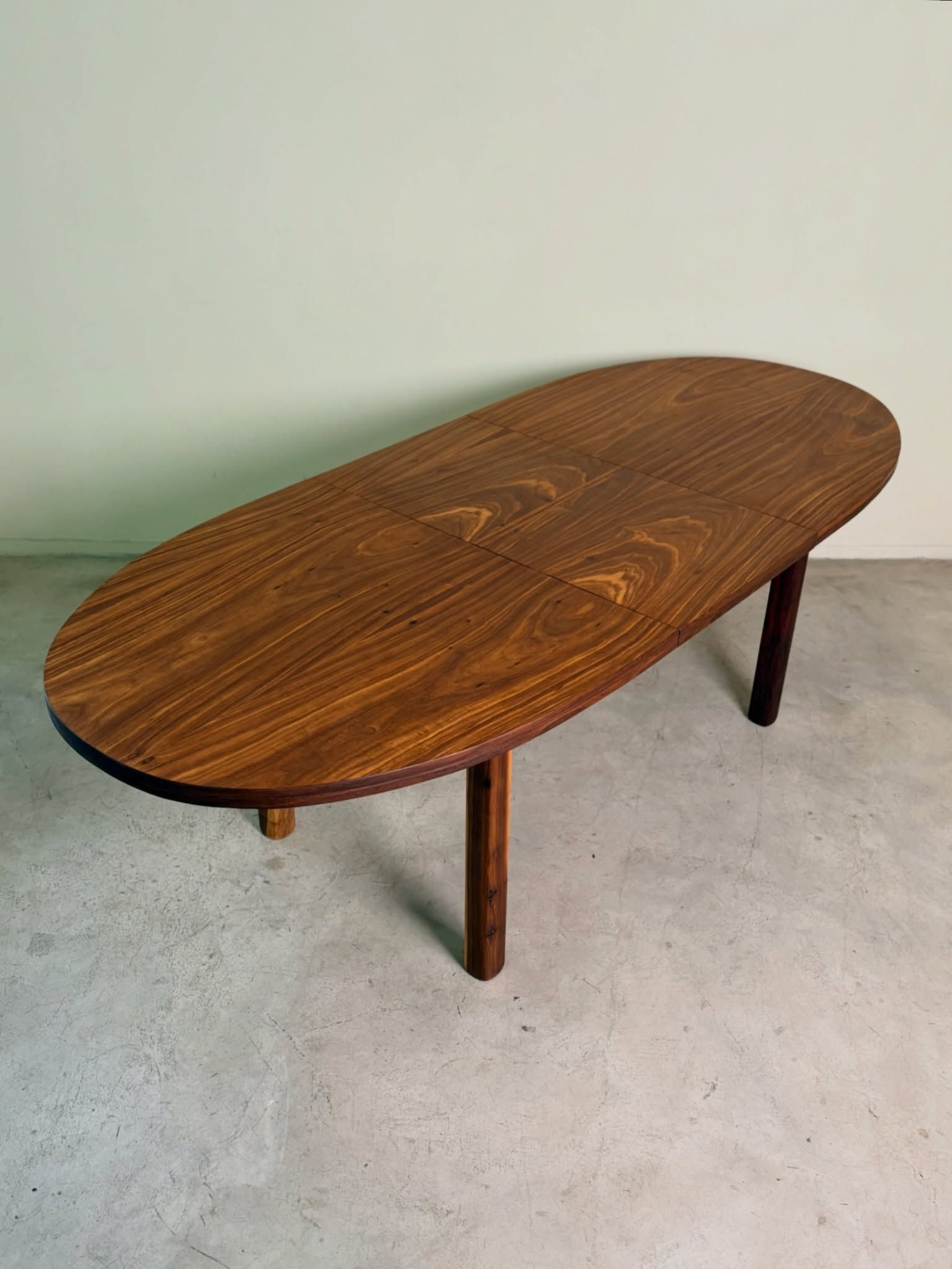 Mid-century large kiaat extendable dinging room table