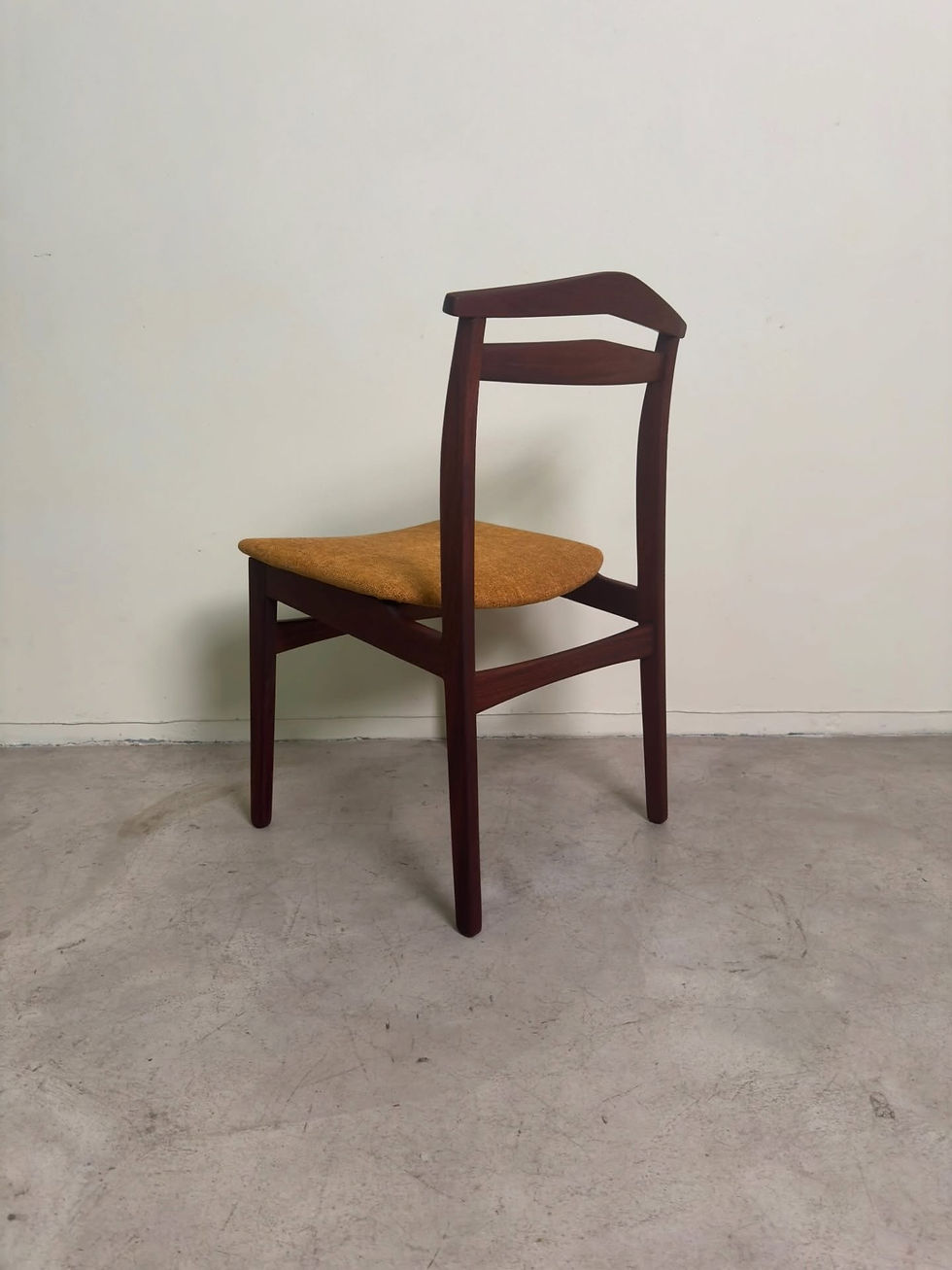 Thumbnail: 6 x Mid-century dining room chairs in mustard upholstery