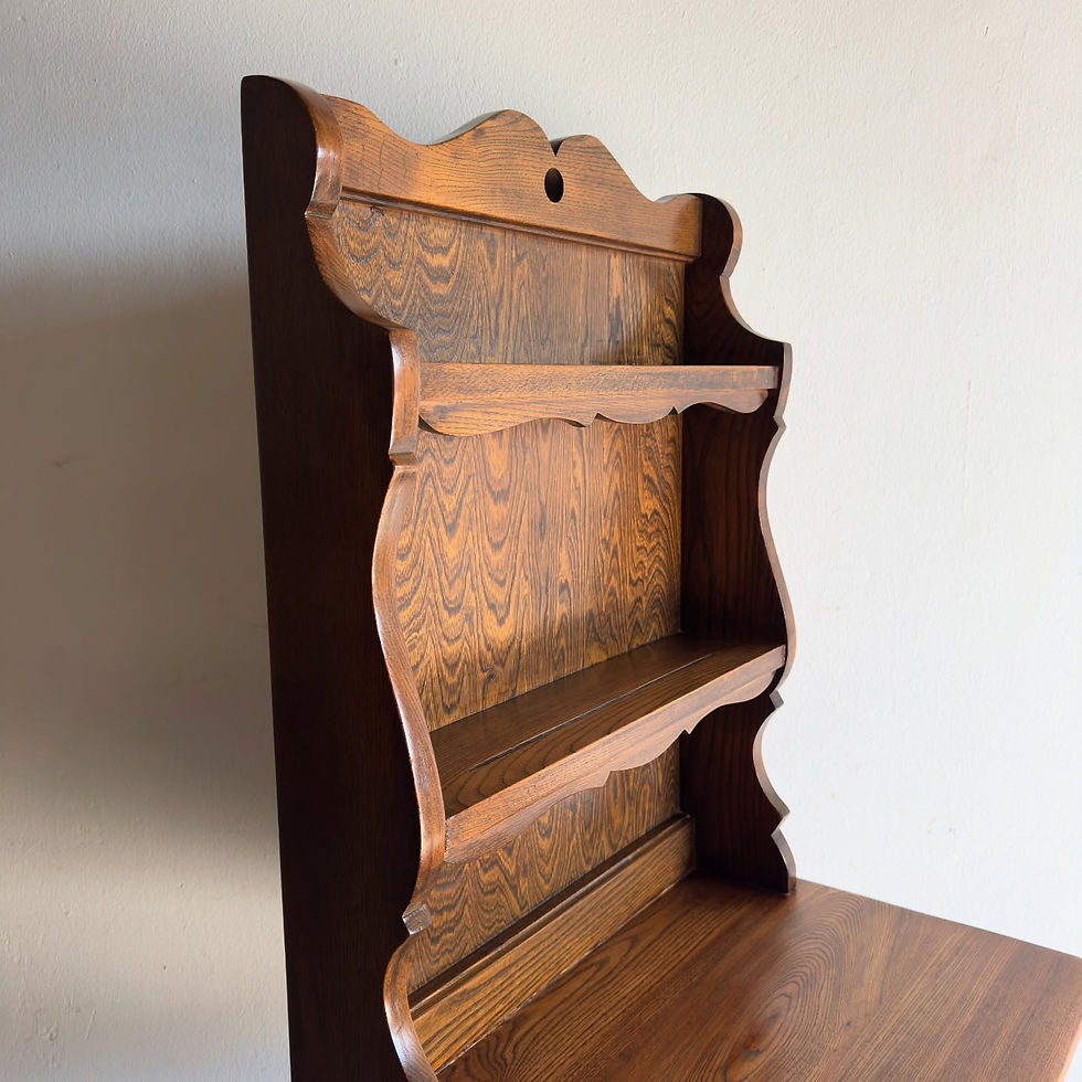 Thumbnail: Vintage solid elmwood hall stand