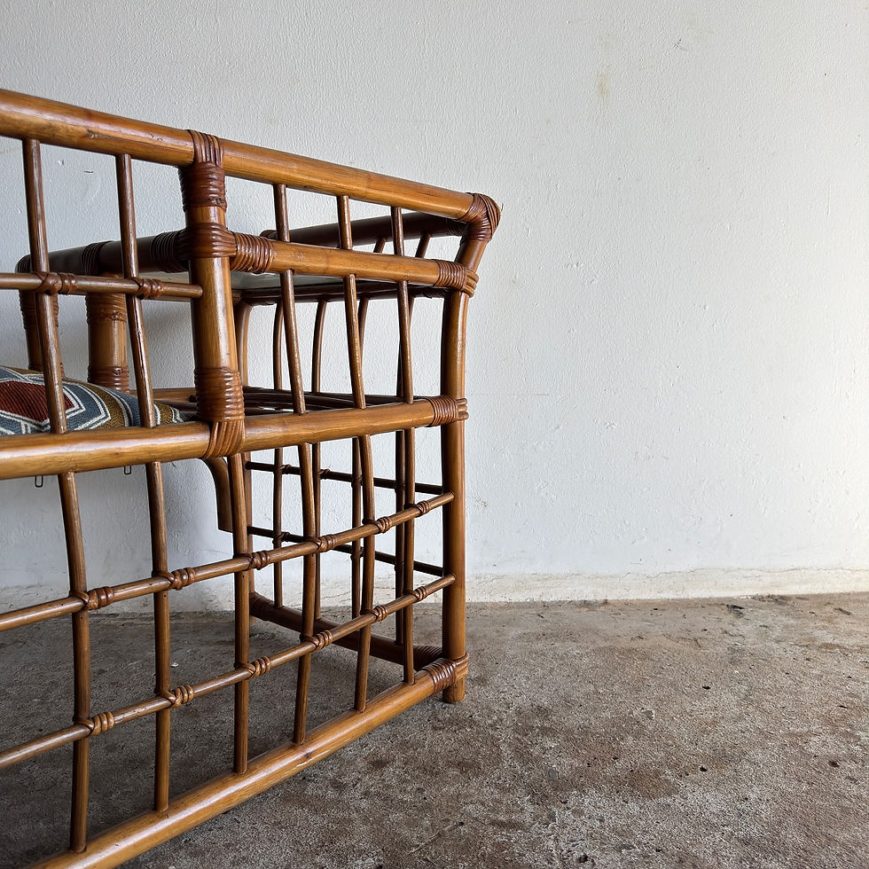 Thumbnail: Vintage cane telephone table in Hertex fabric 
