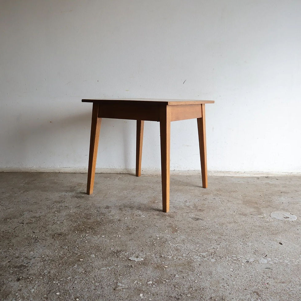Mid-Century square four seater oak dining room table