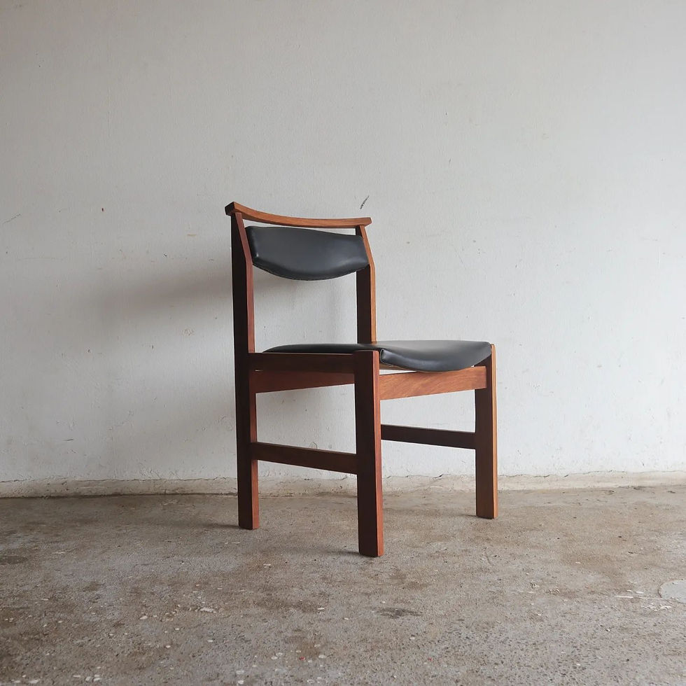 4 Mid-Century kiaat dining room chairs by John Tabraham for Kallenbach