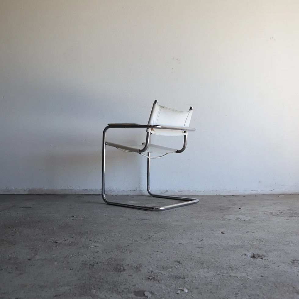 Thumbnail: Mid-Century Dining Table with Glass Top and Chrome Plated Steel Tubing