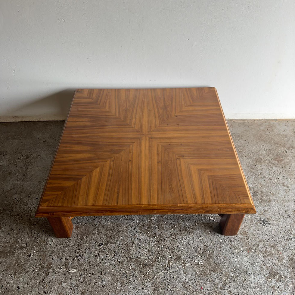 Thumbnail: Large square vintage coffee table