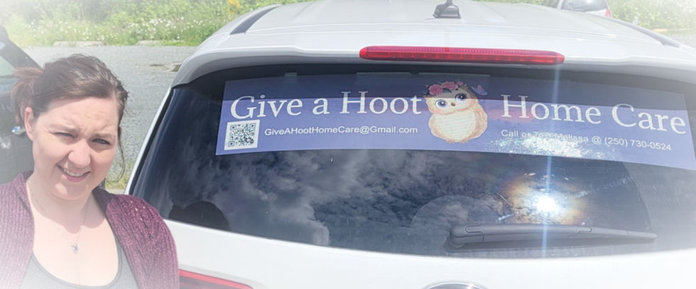 Melissa Harrison Give a Hoot Home Care Quesnel Car