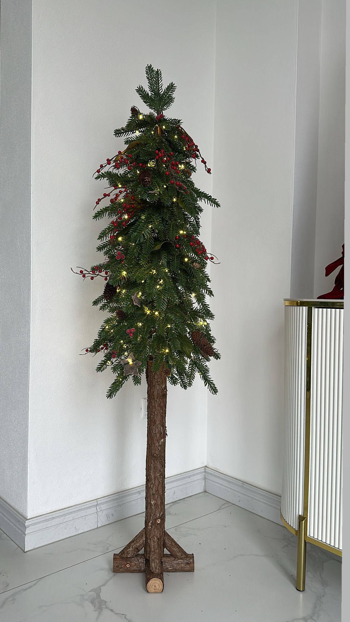 Vianočný stromček so svetielkami väčší 155 cm 