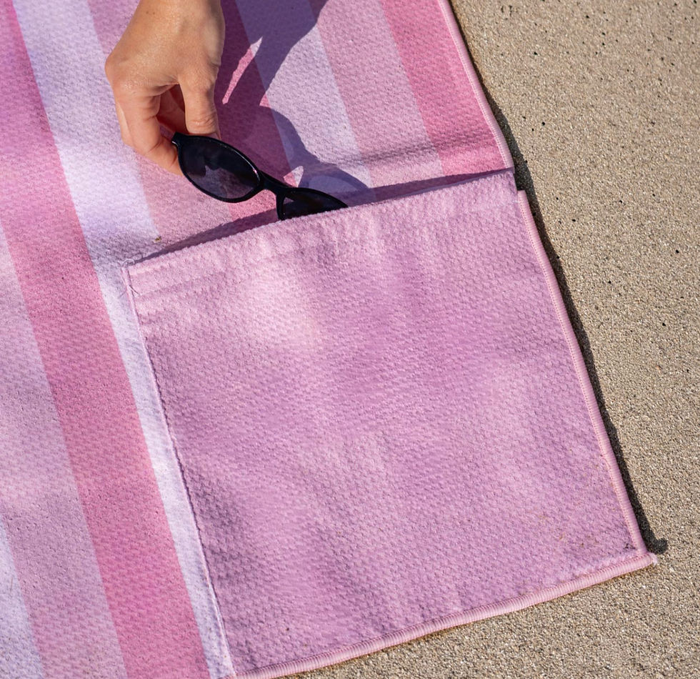 Miniatúra: Obojstranná osuška a úložným t a zápichmi 90 cm x 180 cm  -Baby pink 