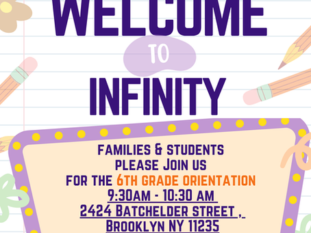 Infinity 6th grade Orientation
