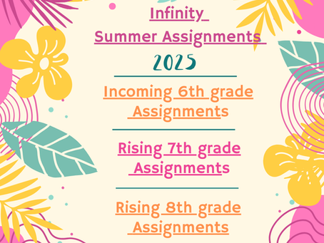 Infinity Summer Assignments 