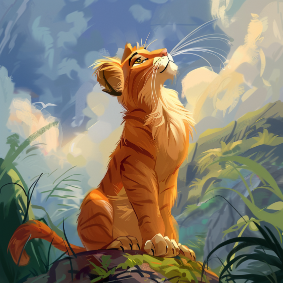 cat at The Lion King style 