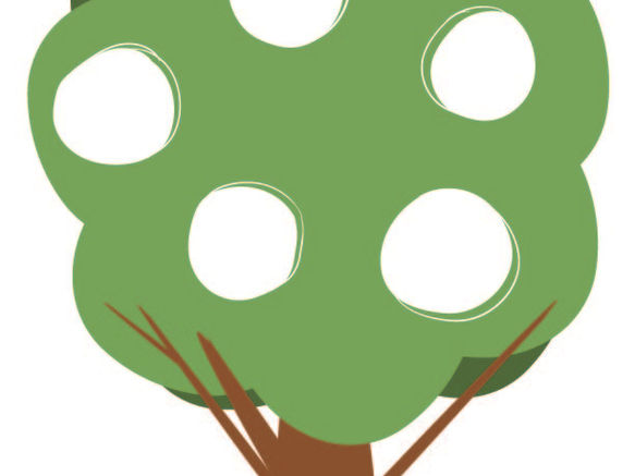 דף צביעה 'עץ' - צובעים עם פירות וירקות אמיתיים