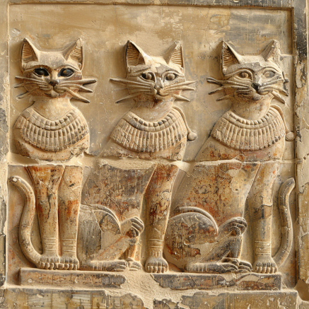 Egyptian artists, who not only worshipped cats but also ensured they were immortalized in hieroglyphs, statues, and even tombs