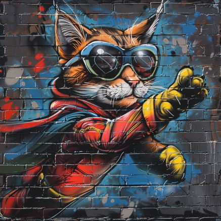 graffity cat as superhero