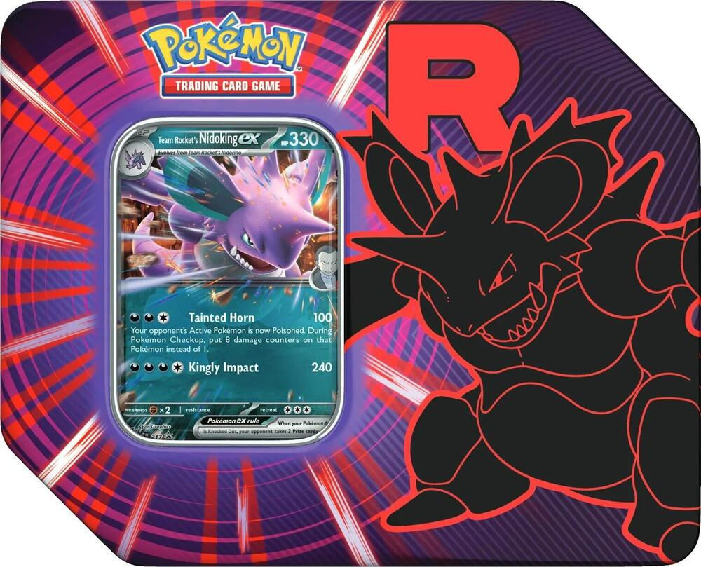 Pokemon TCG Destined Rivals Team Rocket's Nidoking Ex Promo Tin (English Sealed)