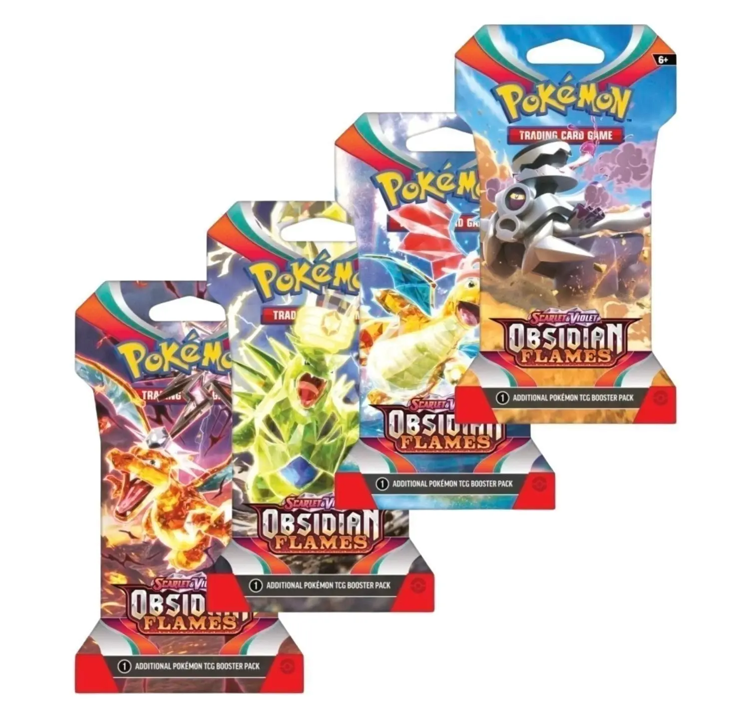 Pokemon TCG Obsidian Flames Sleeved Booster Art Set of 4 (English Sealed)