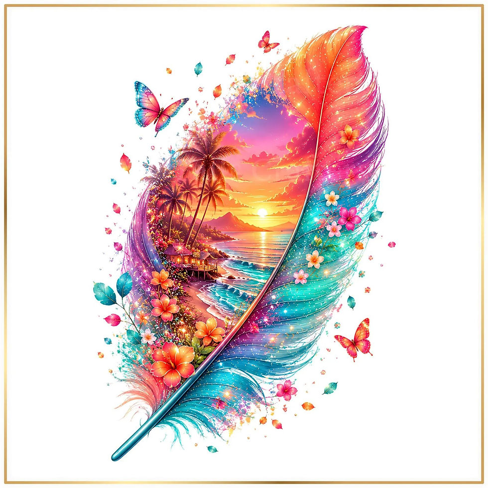 Thumbnail: Tropical Feather Clipart PNG Bundle, Digital download