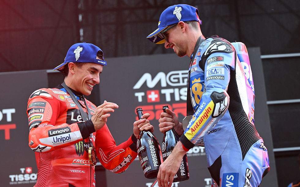 The Márquez brothers celebrating their 1-2 finish in the sprint| Credit: motogp.com