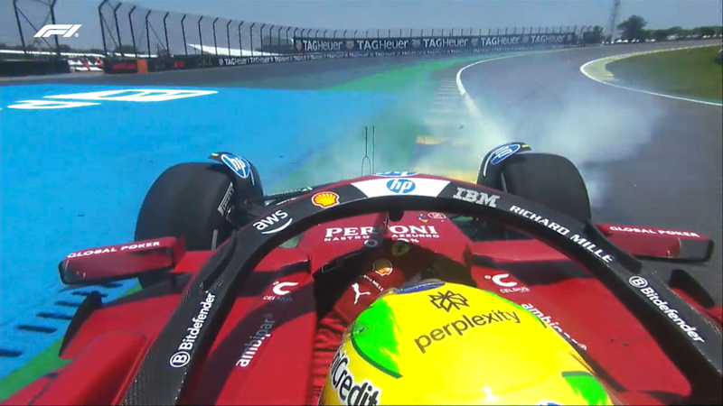 A dramatic spin for Hamilton in the closing moments. Credit: Formula One 